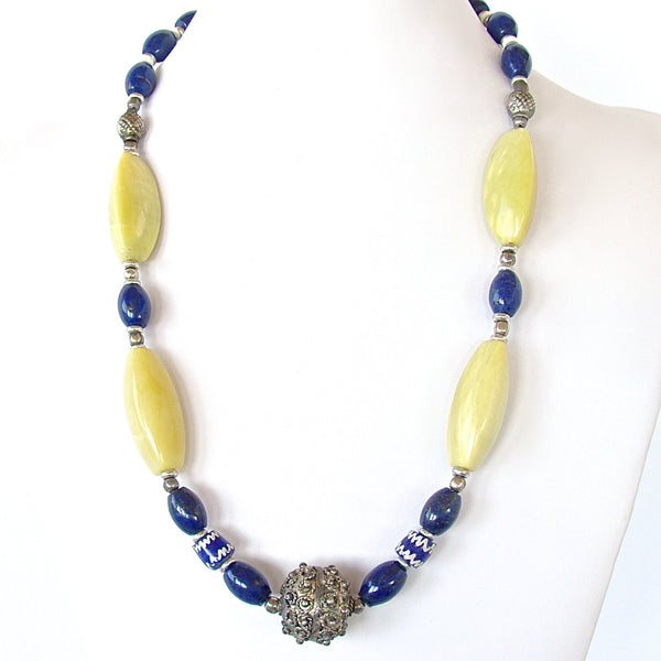Lapis and chartreuse jewelry