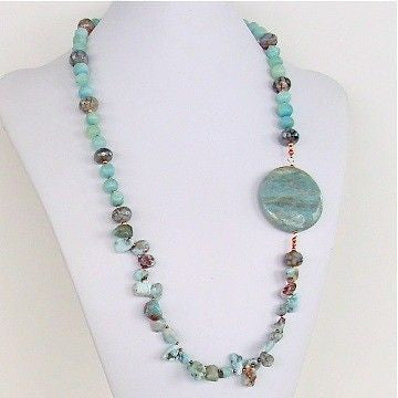 Larimar and agate necklace