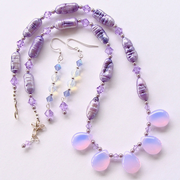 Lavender crystal necklace