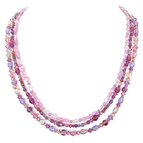 Long Purple Beaded Necklace