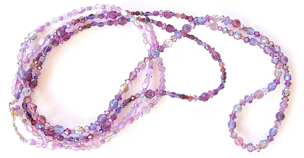 Long Purple Glass Necklace