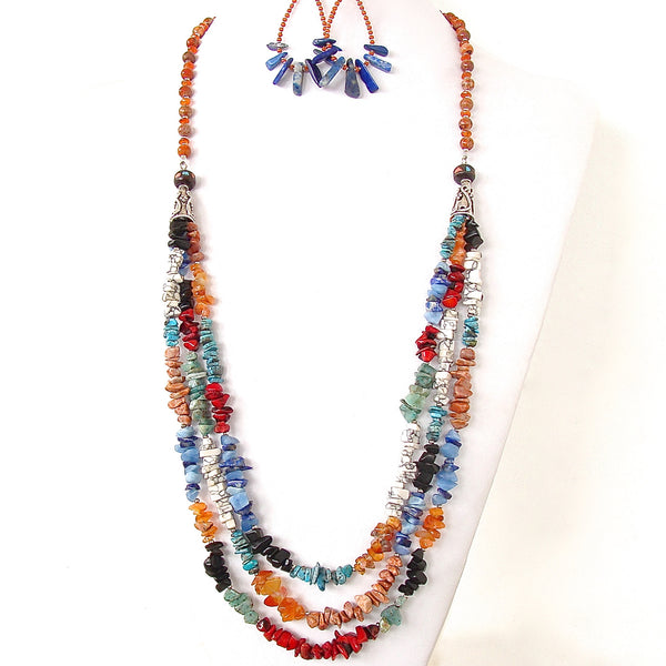long coral and turquoise necklace