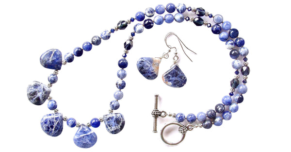 Navy Blue Stone Necklace