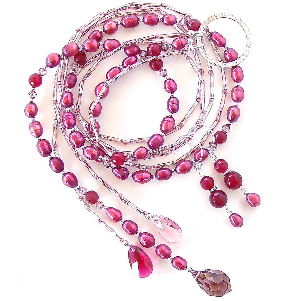 Pink Lariat Style Necklace