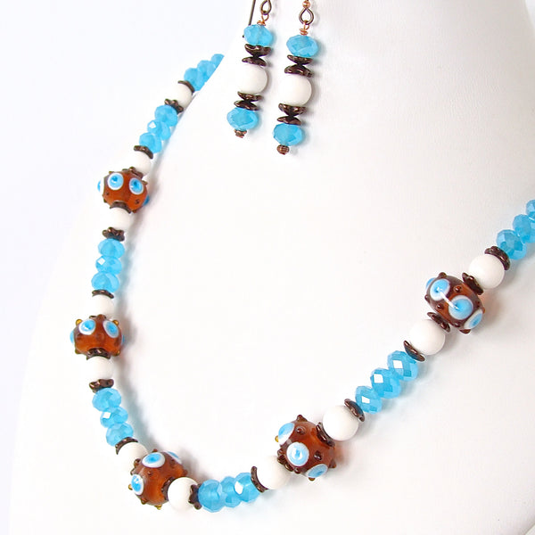 Hobie: Blue and White Necklace in Nautical Style