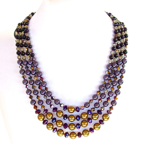 Purple Multi Strand Necklace