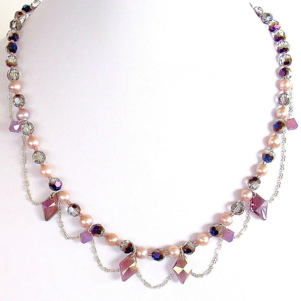Purple Swarovski Crystal Necklace