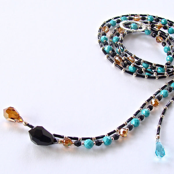 Moon Walker: Turquoise Blue Lariat Necklace