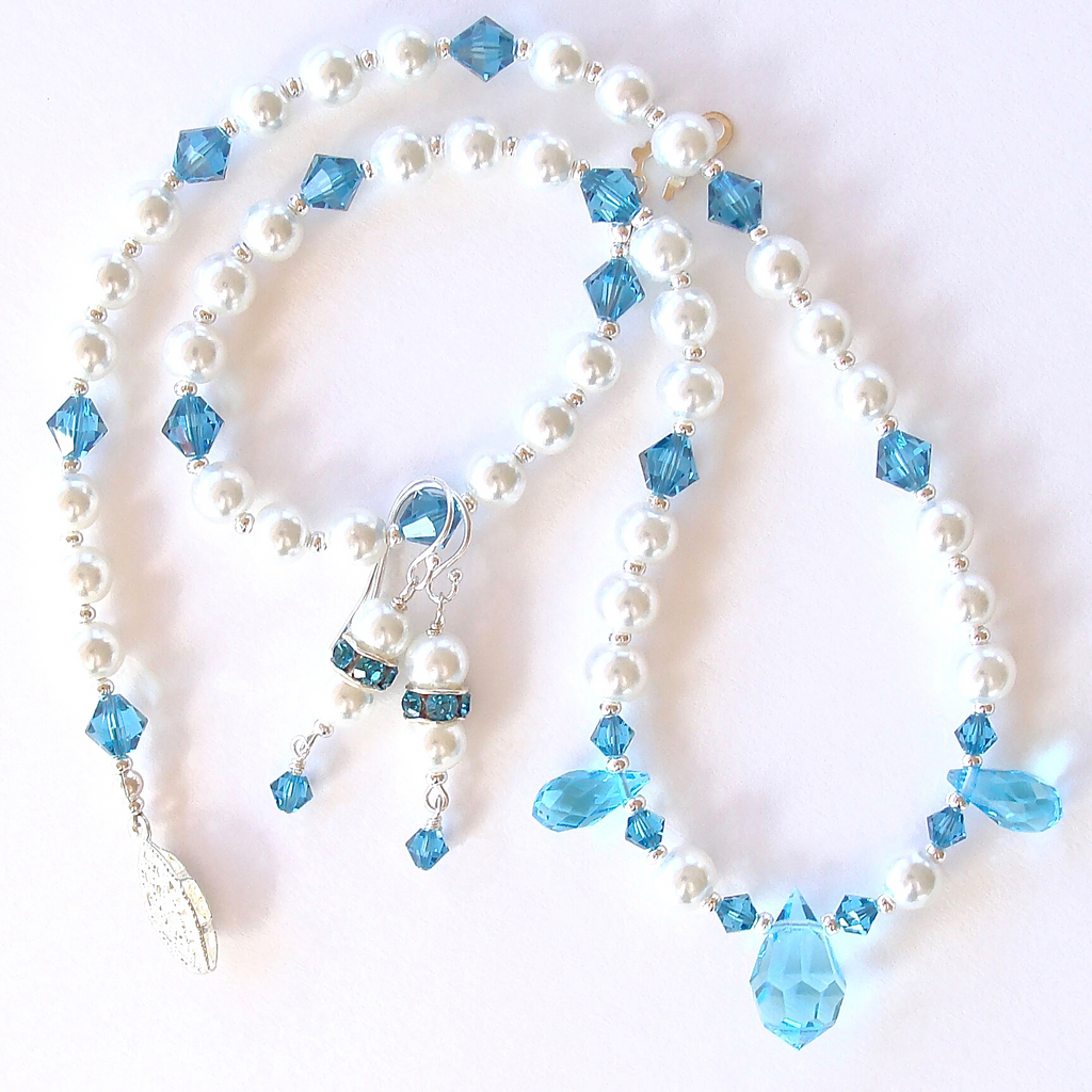 Swarovski blue necklace set