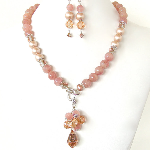 Y Necklace with Rose Gold