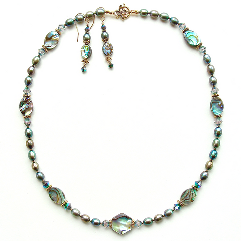 abalone necklace set