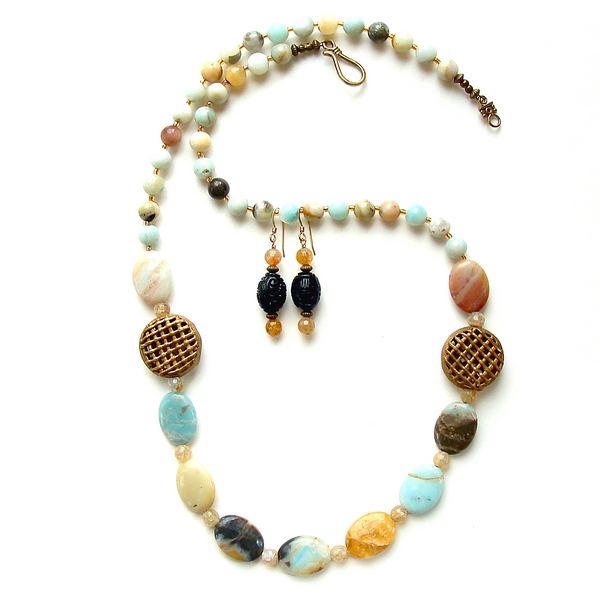 amazonite necklace set
