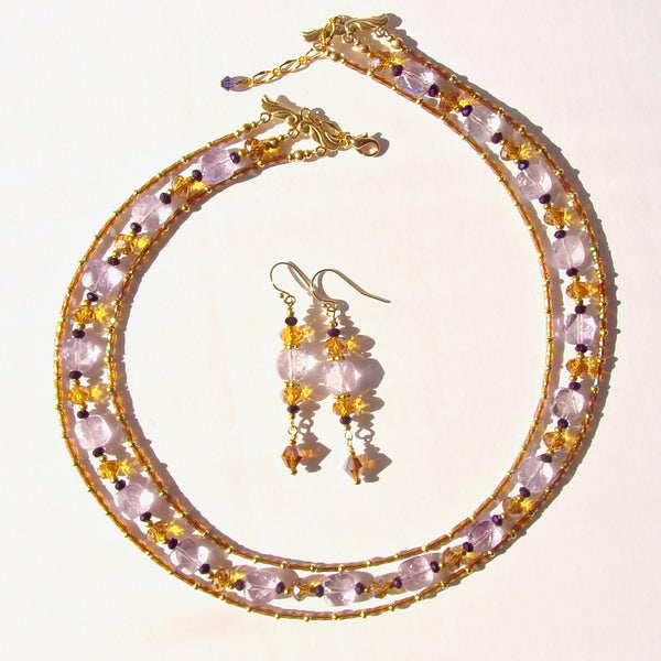 amethyst necklace set