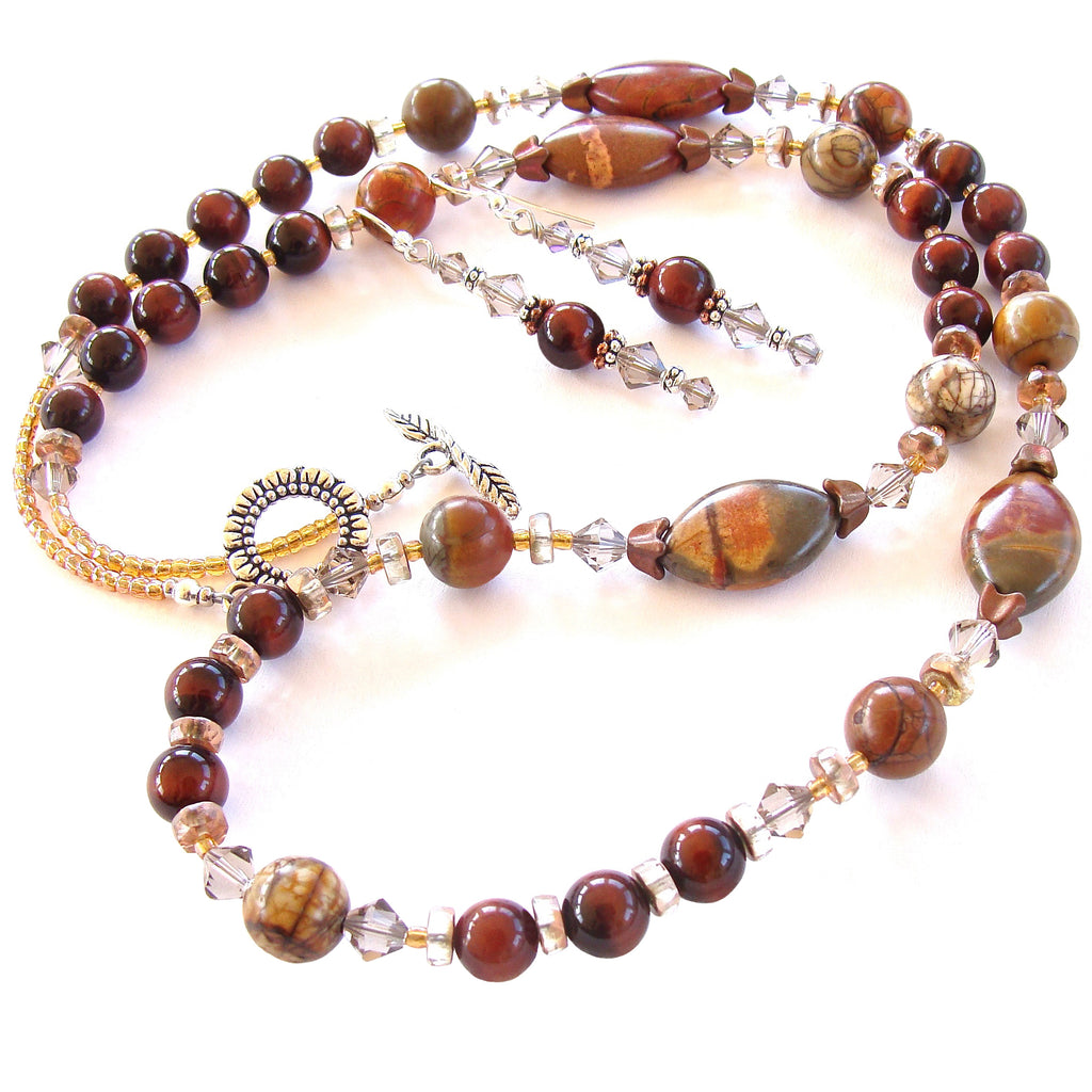 autumn jewelry with jasper gemstones