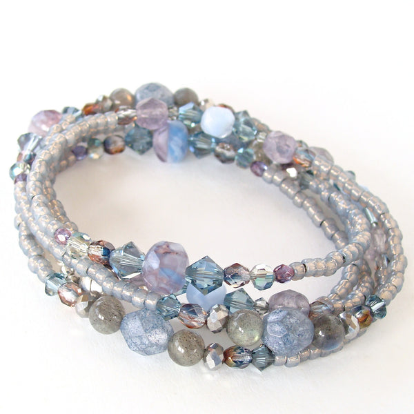 blue and purple bracelet