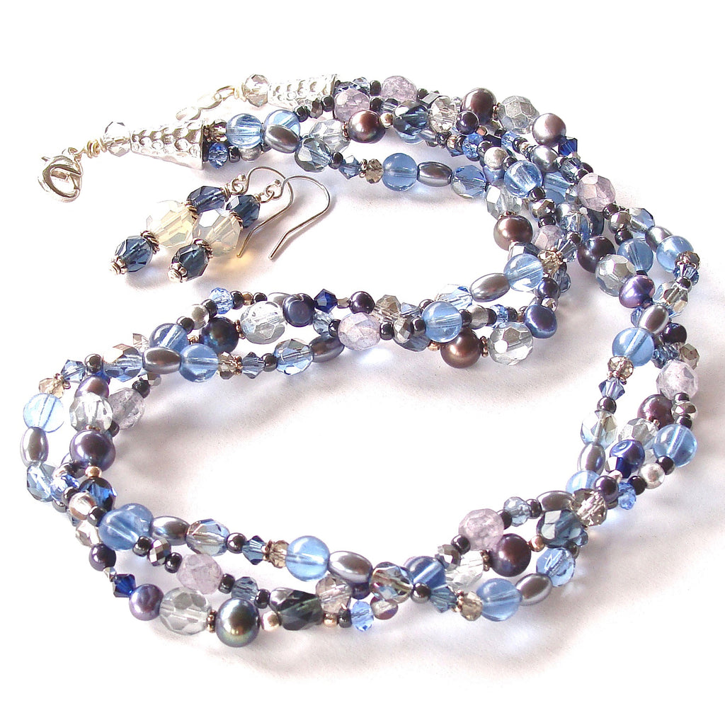 Macy: Blue and Silver Necklace