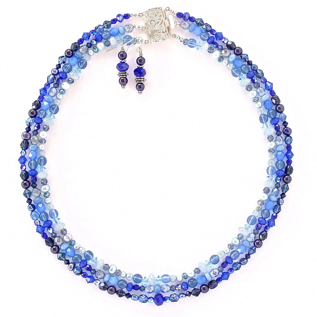  blue ombre necklace