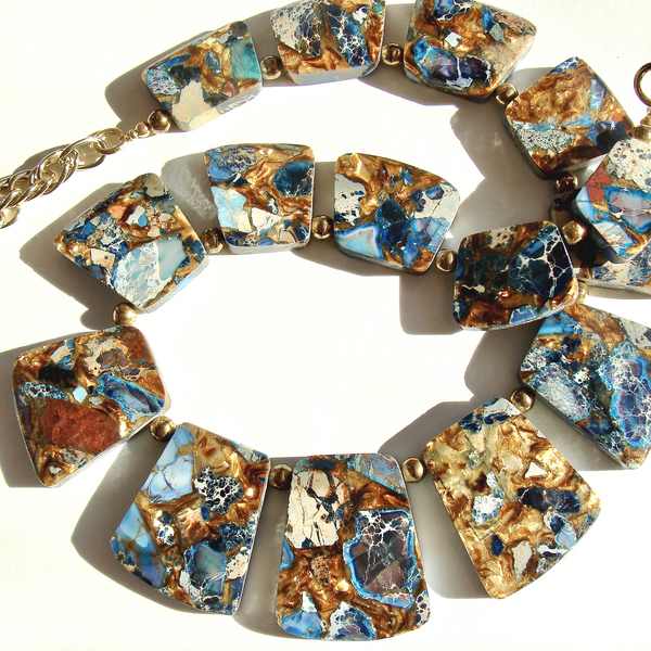 blue stone statement necklace