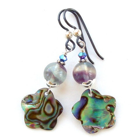 dangle earring with abalone