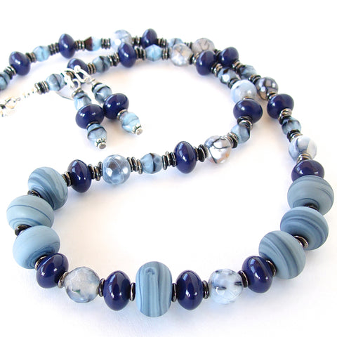 denim blue necklace 