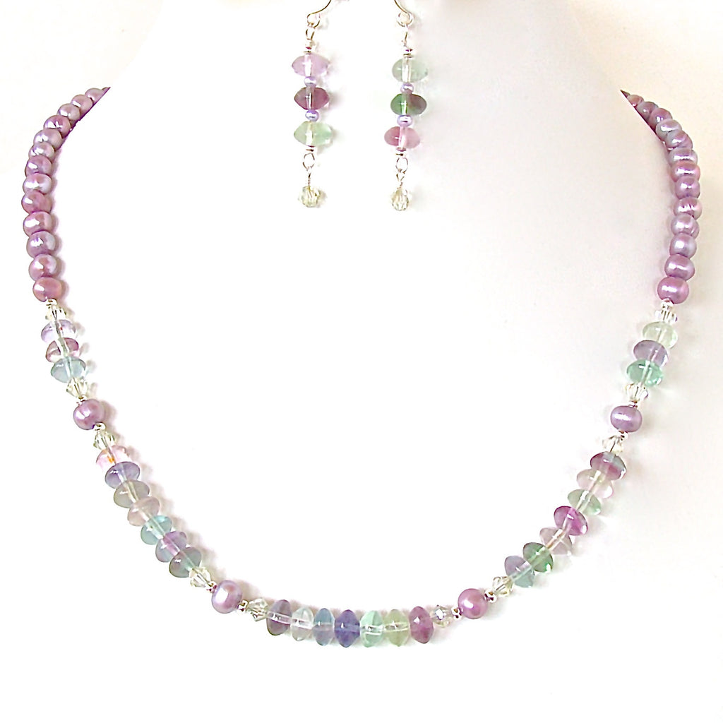 fluorite crystal necklace