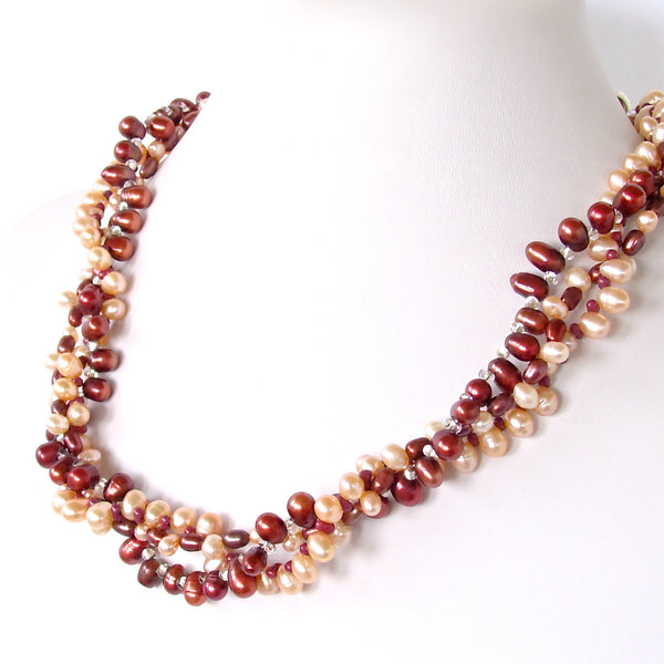 Dancer: Cranberry Pearl Necklace