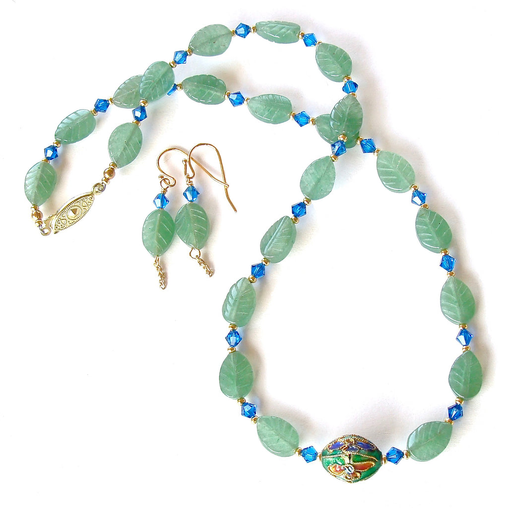 green aventurine necklace set
