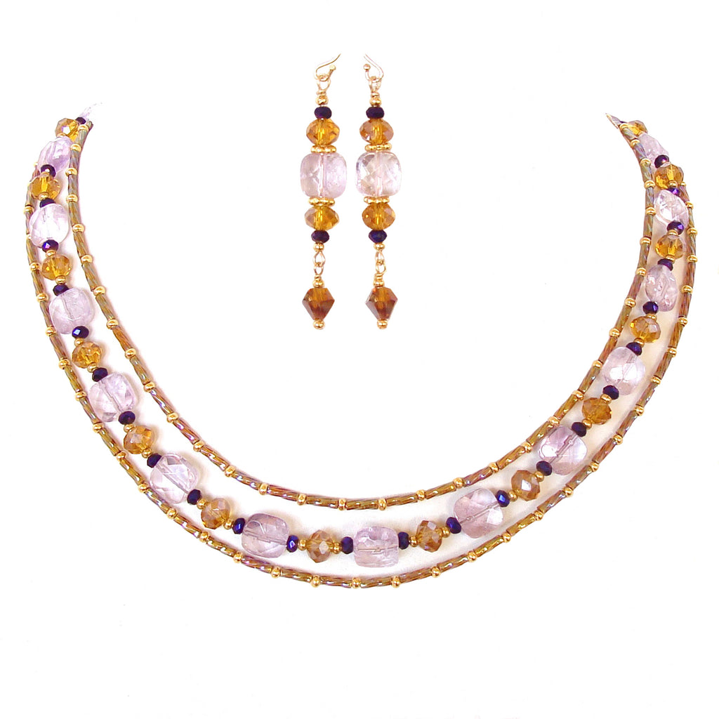 jewel tone necklace with amethyst