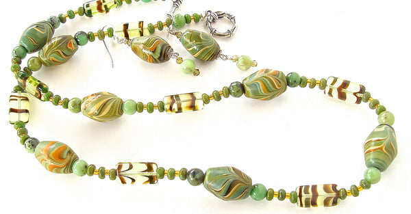 lime green necklace set