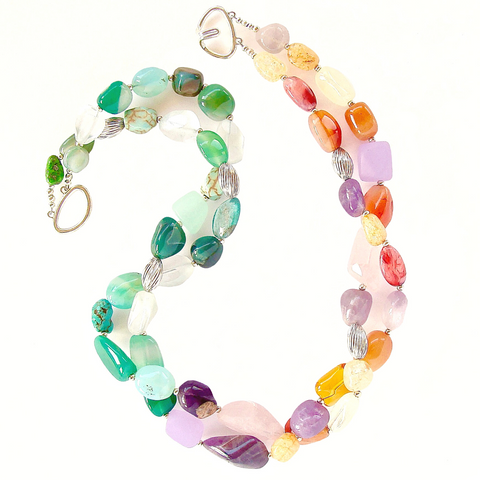 multicolor stone necklace 