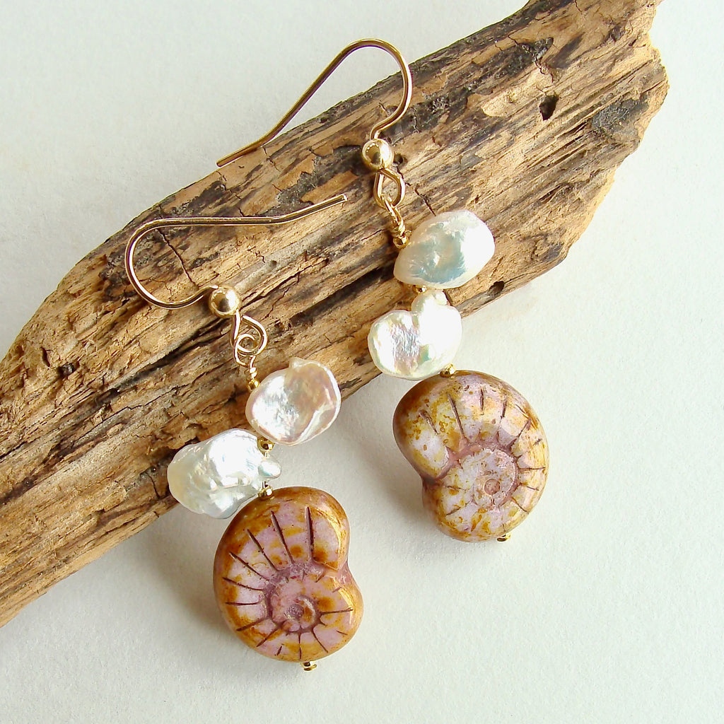 nautilus shell earrings
