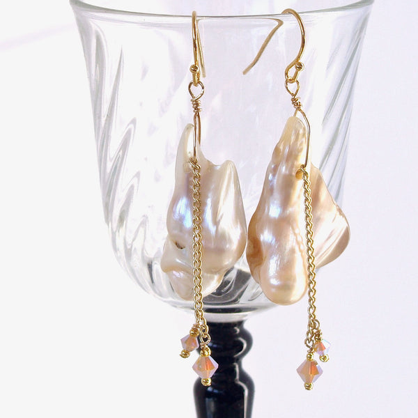 pearl and crystal earrings