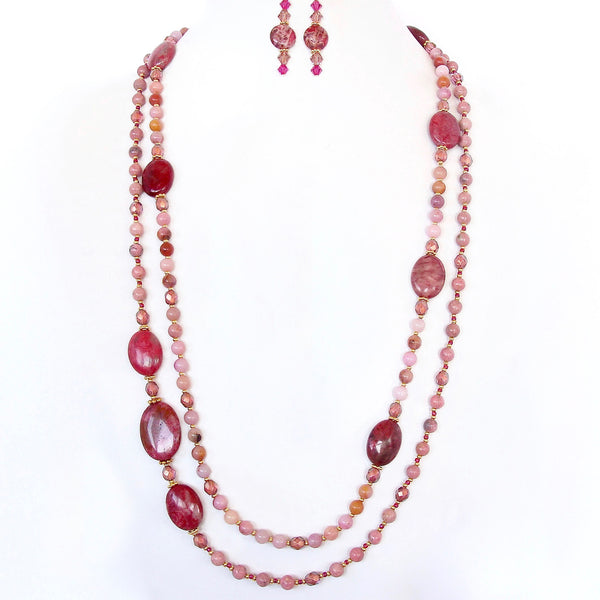 pink gemstone necklace