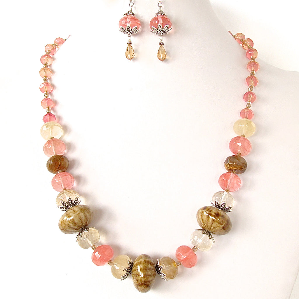 pink stone necklace