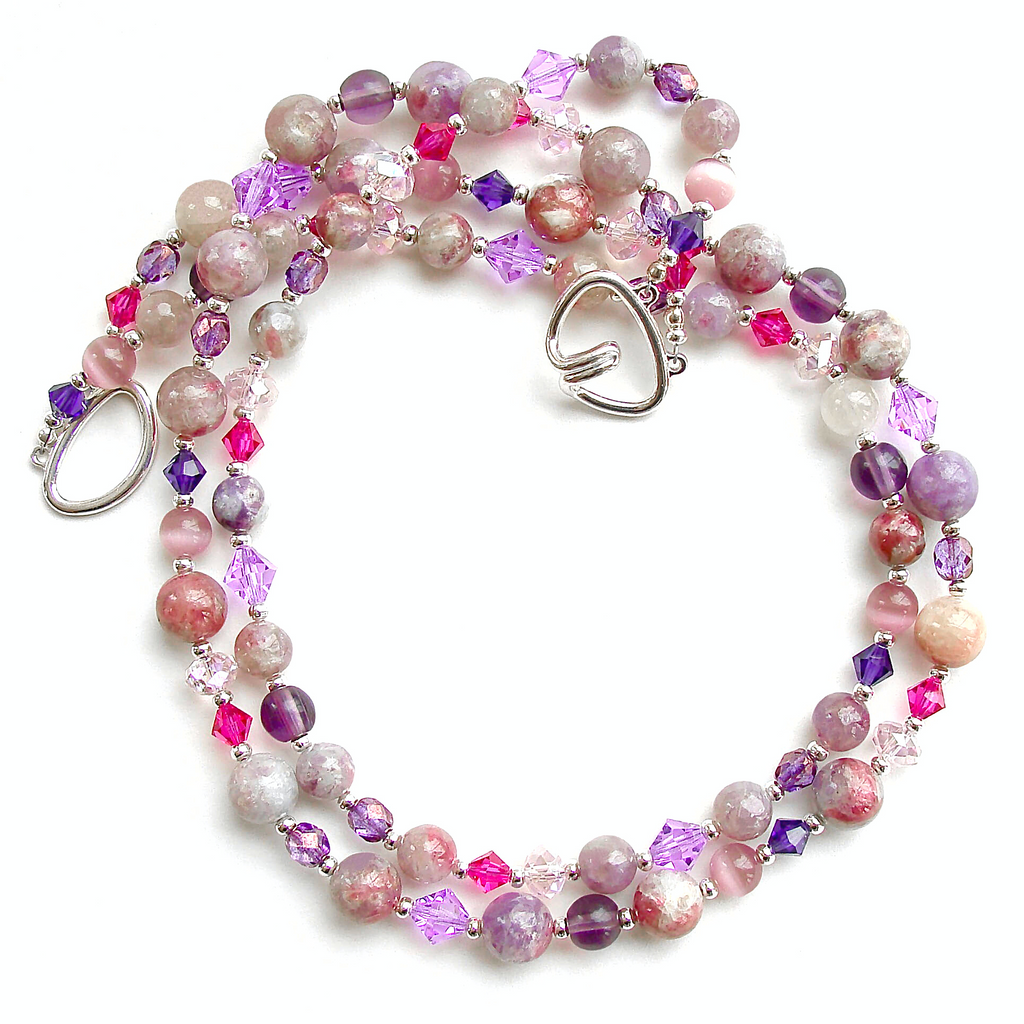 pink and purple tourmaline necklace
