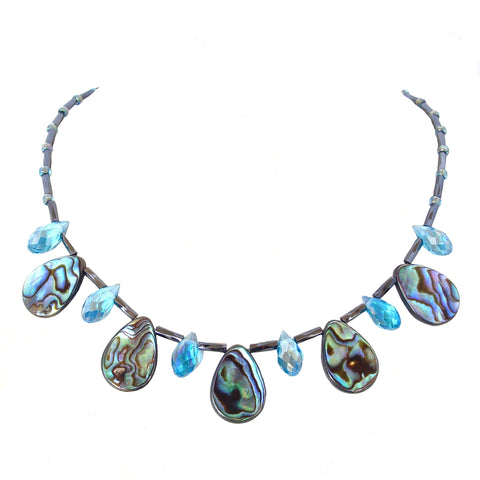 princess style necklace with abalone