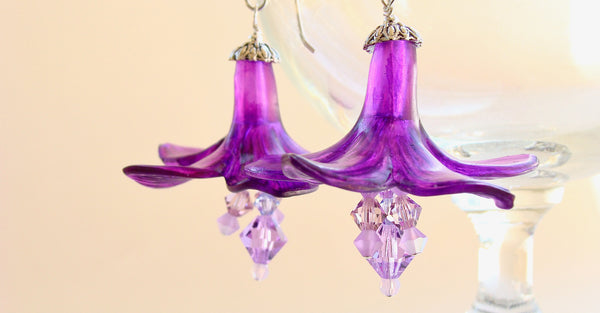 purple dangle earrings