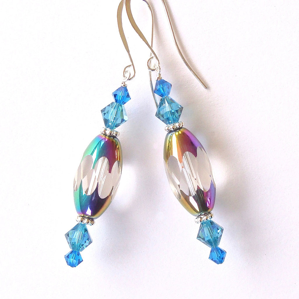 rainbow glass earrings