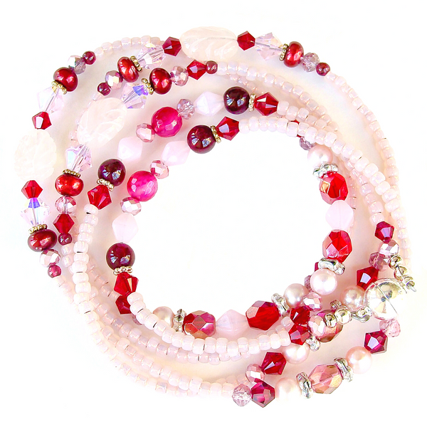 red and pink wrap bracelet