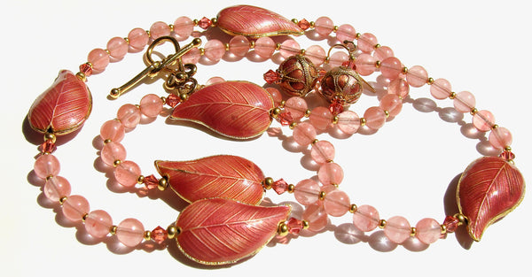 salmon pink necklace