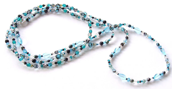 teal crystal necklace