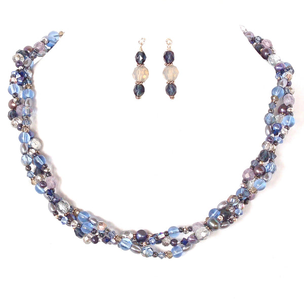 Macy: Blue and Silver Necklace