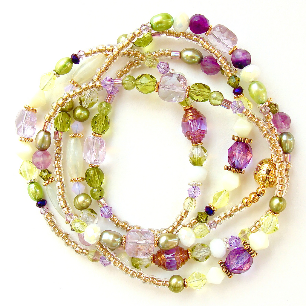 wrap bracelet with gemstones