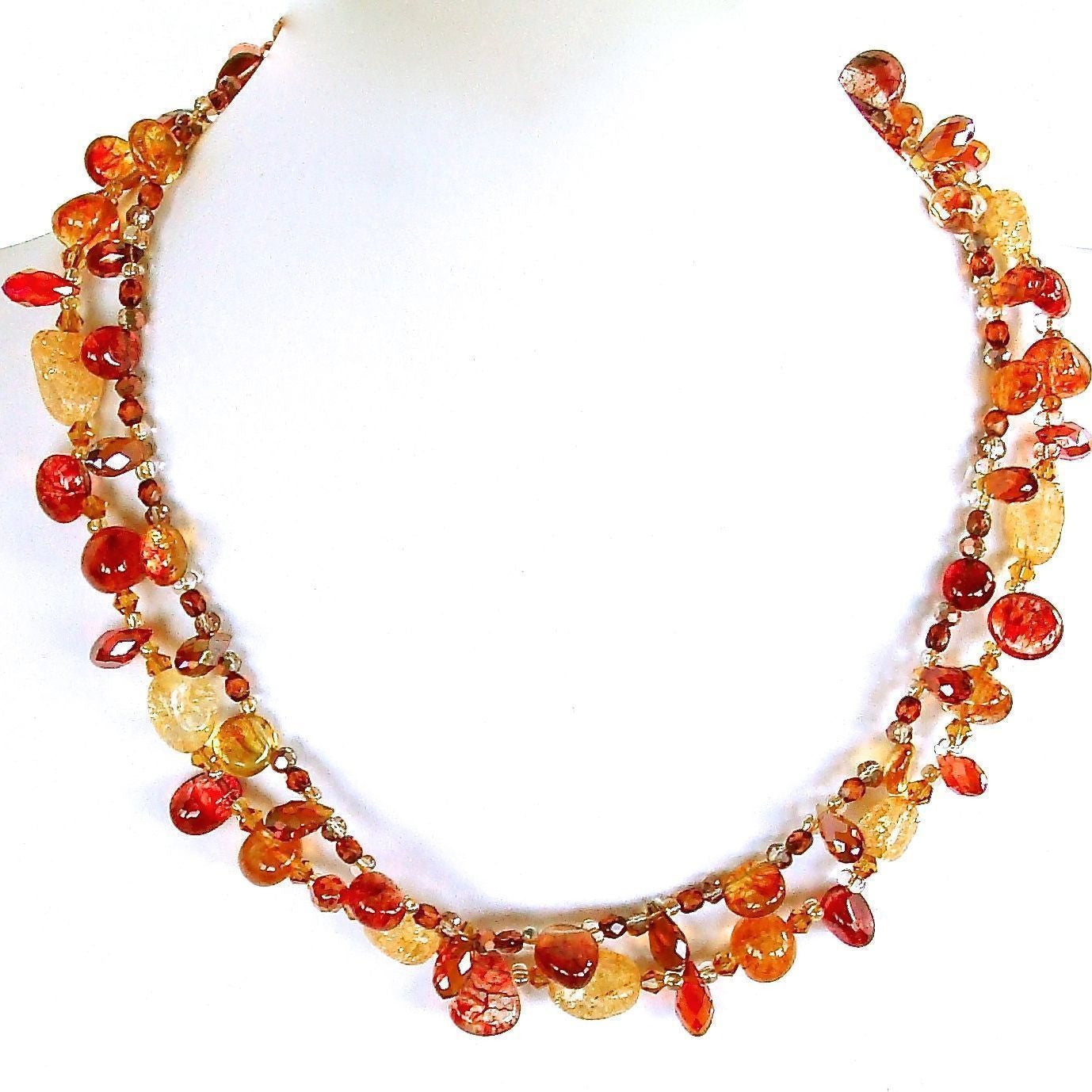 Celosia: 16.5 Orange Necklace